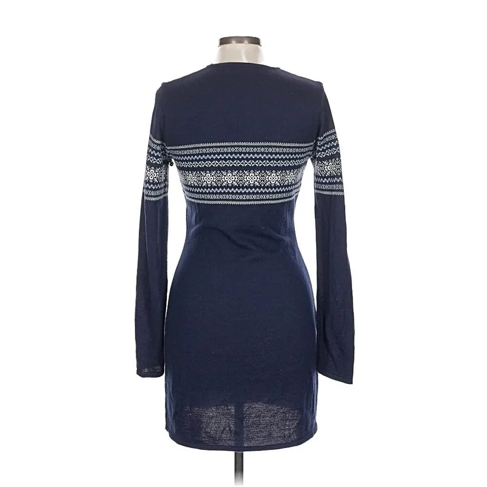 Vtg Y2K Esprit De Corp Fair Isle Sweater Dress | 90s Old Money Dark Academia Lg - Picture 7 of 8